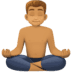 🧘🏽‍♂️ man in lotus position: medium skin tone display on Facebook